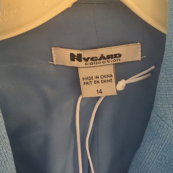Brand is Nygard Collection. Size 14. Light sky blue. Made of silk and rayon. - Picture 2 of 7
